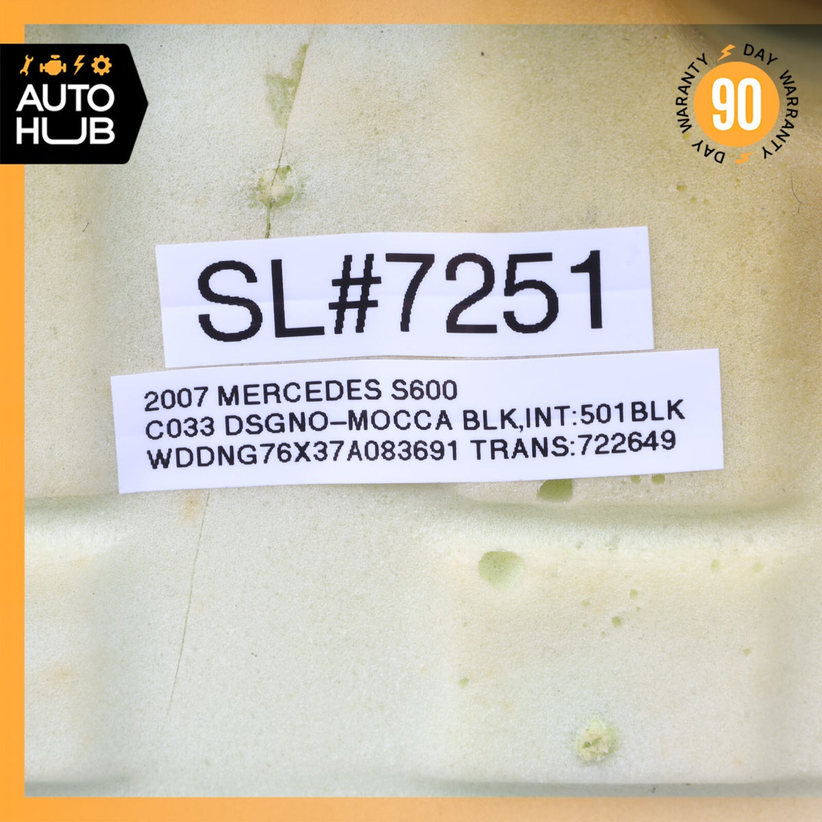 07-09 Mercedes W221 S600 Rear Left Side Bottom Lower Seat Cushion Designo OEM - photo 12