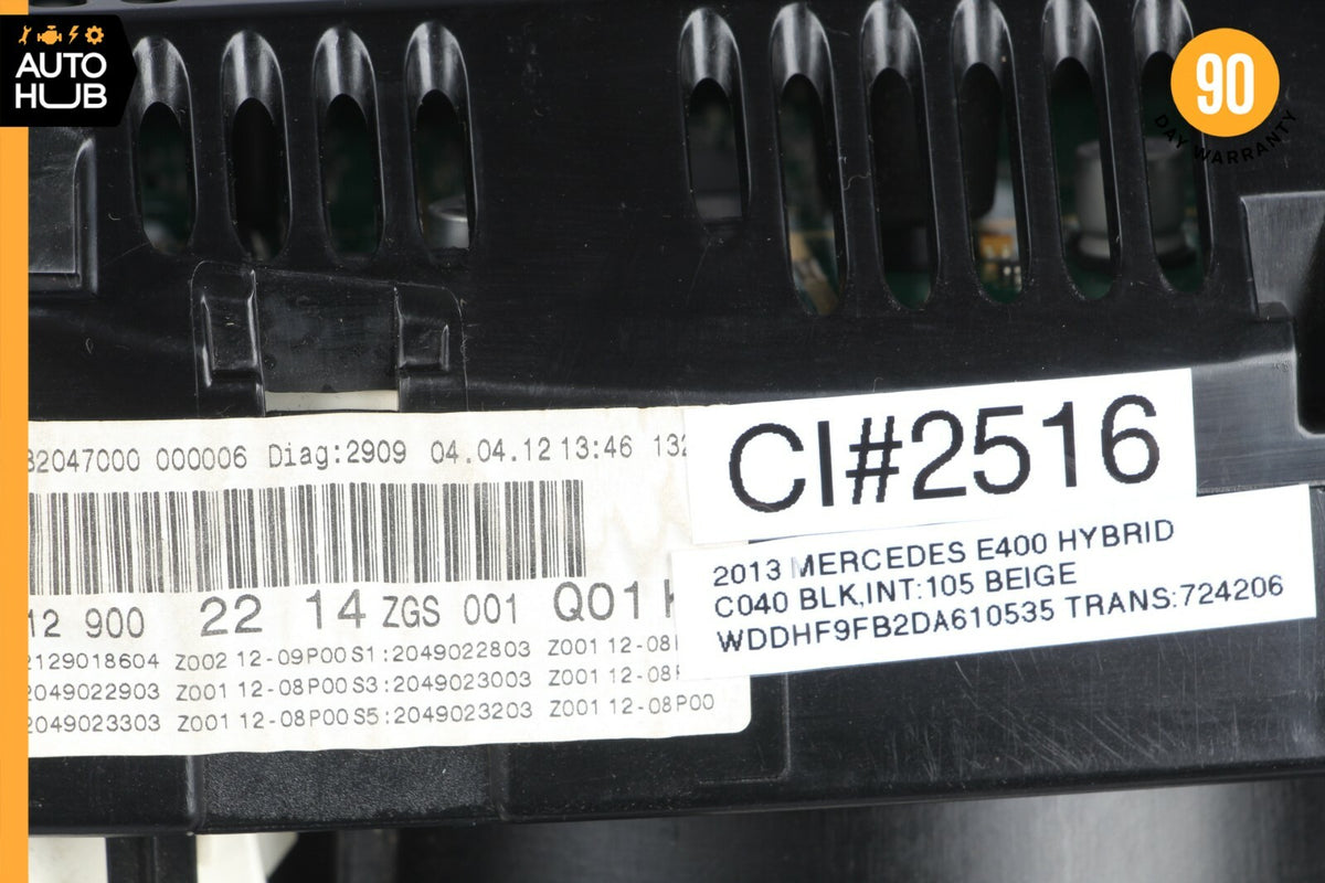 2013 Mercedes W212 E400 Hybrid Instrument Cluster Speedometer 2129002214 OEM - photo 13