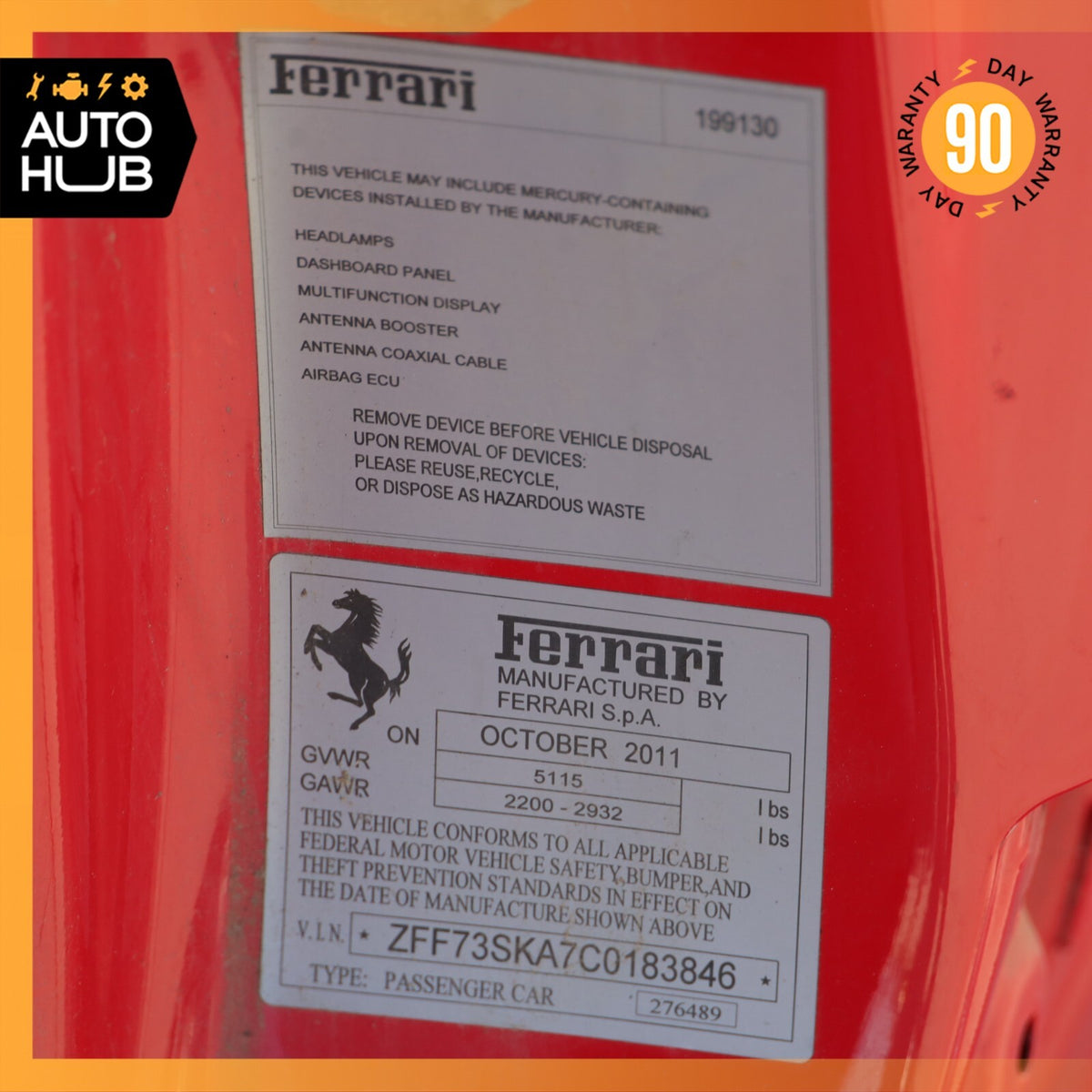 11-16 Ferrari FF F151 Body Shell Frame OEM 40k - photo 23