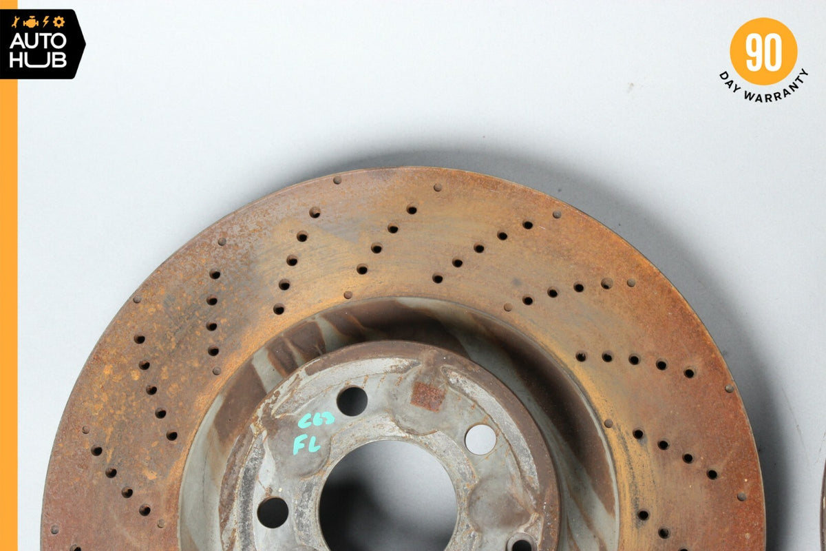 Mercedes W204 C63 AMG E550 Front Left & Right Drilled Disc Brake Rotors OEM 72k - photo 3