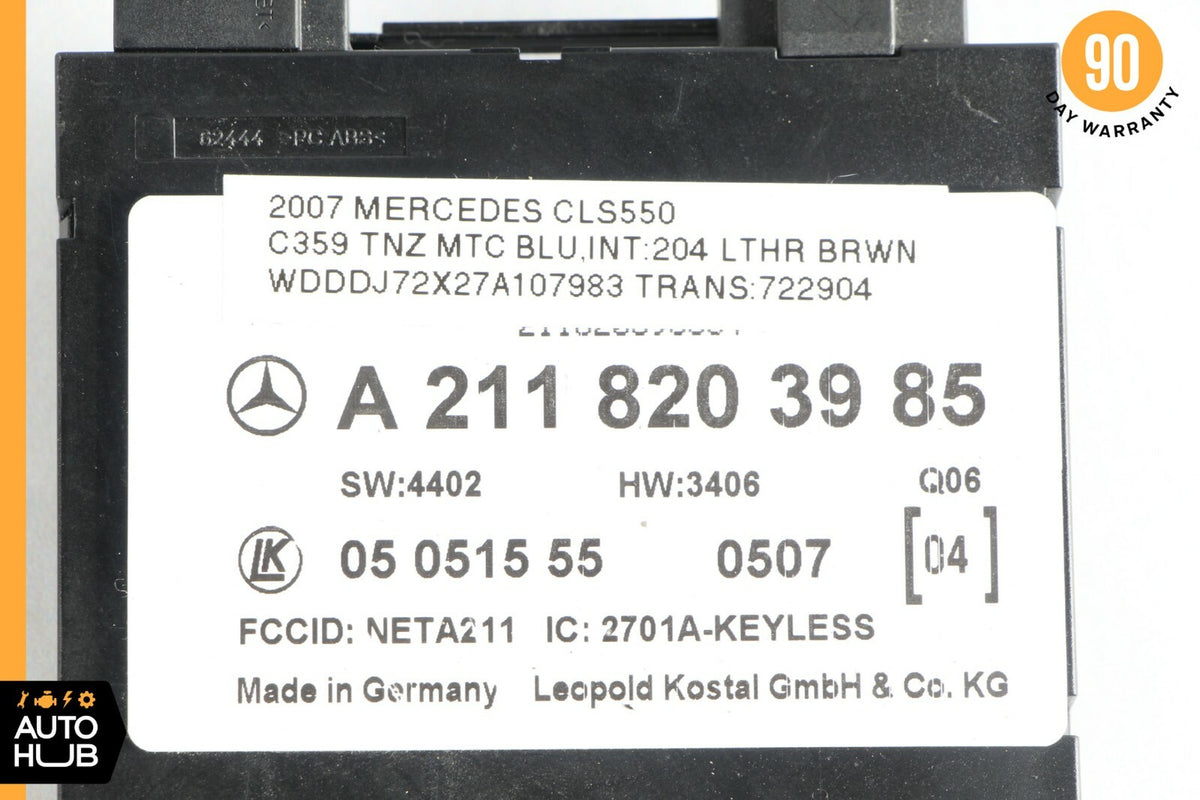 03-07 Mercedes W211 E320 E500 Keyless Go Entry Control Module 2118203985 OEM - photo 3