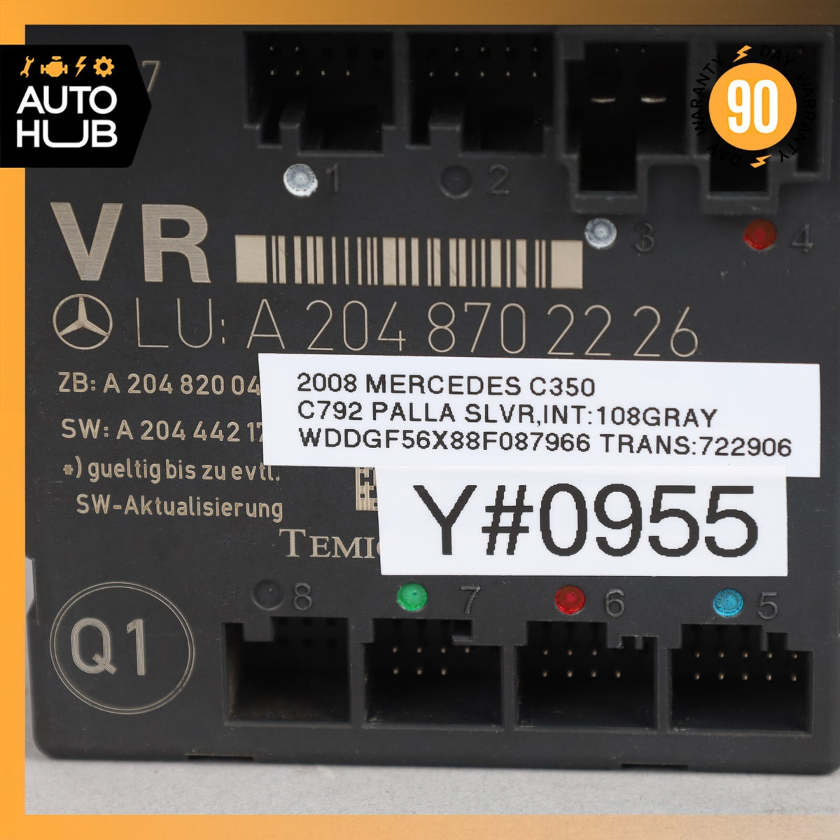 08-18 Mercedes W204 C350 C250 E400 Front Right Side Door Control Module OEM - photo 8