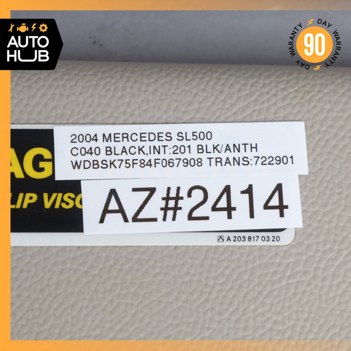 03-06 Mercedes R230 SL500 SL55 AMG Right Passenger Side Sun Visor Shade Gray OEM - photo 12
