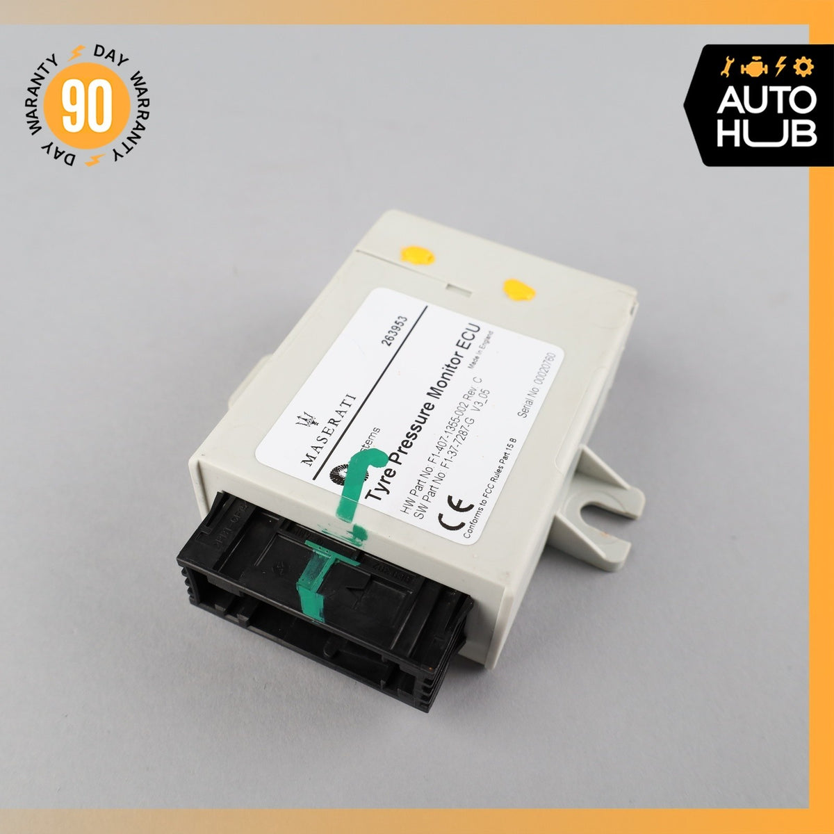 08-16 Maserati Quattroporte M139 Tire Pressure Monitor Module 263953 OEM 51k - photo 2