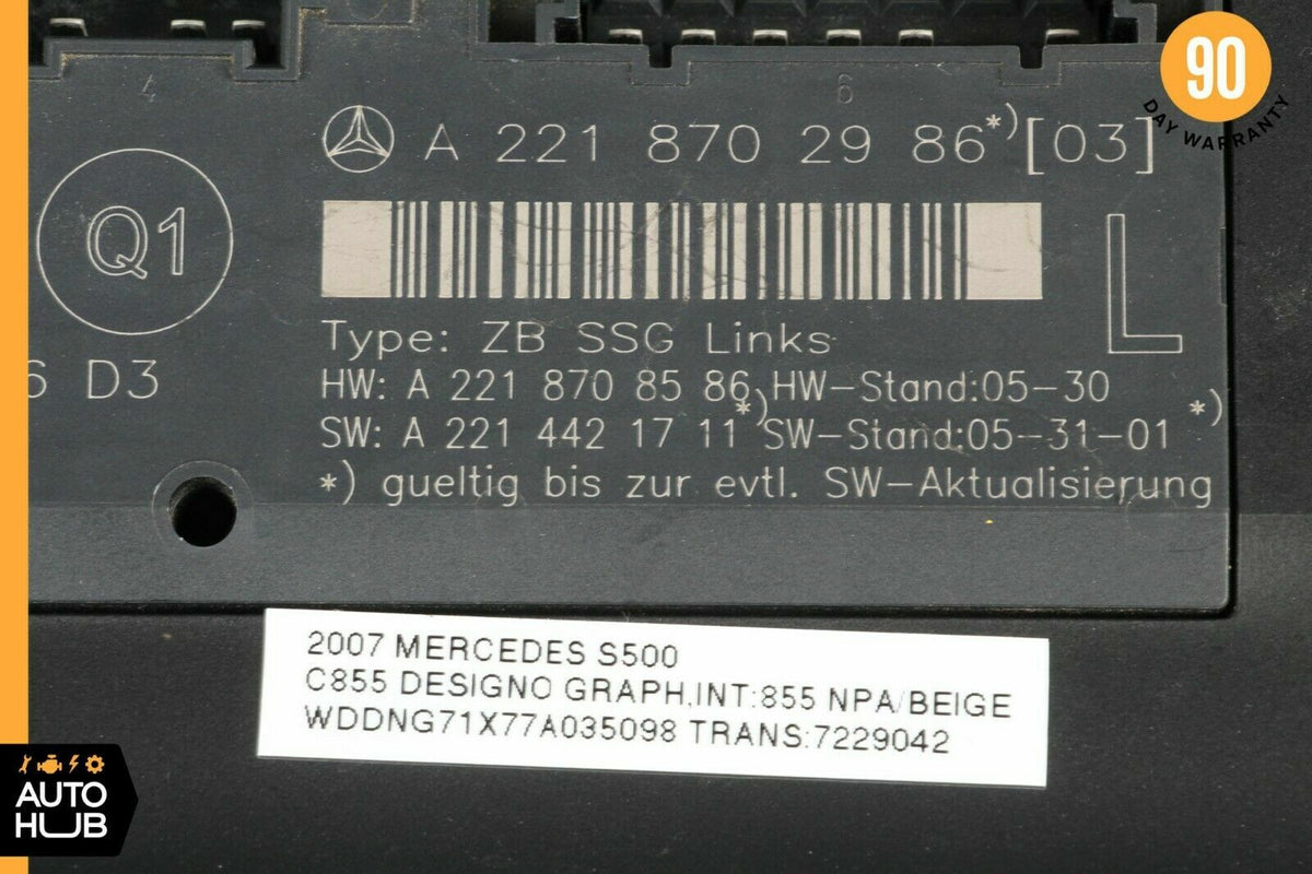 07-13 Mercedes W221 S500 S400 Front Left Driver Side Under Seat Control Unit OEM - photo 7