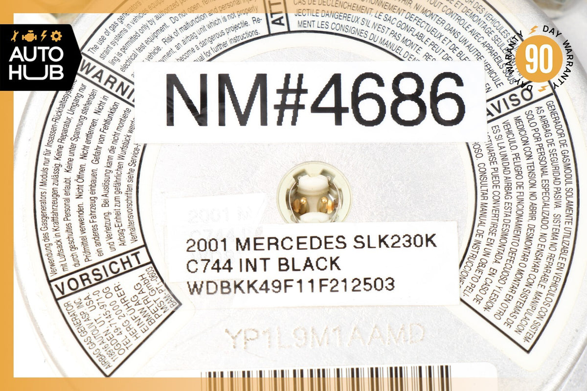 01-04 Mercedes R170 SLK230 SLK32 AMG Driver Steering Wheel Air Bag Airbag OEM - photo 12