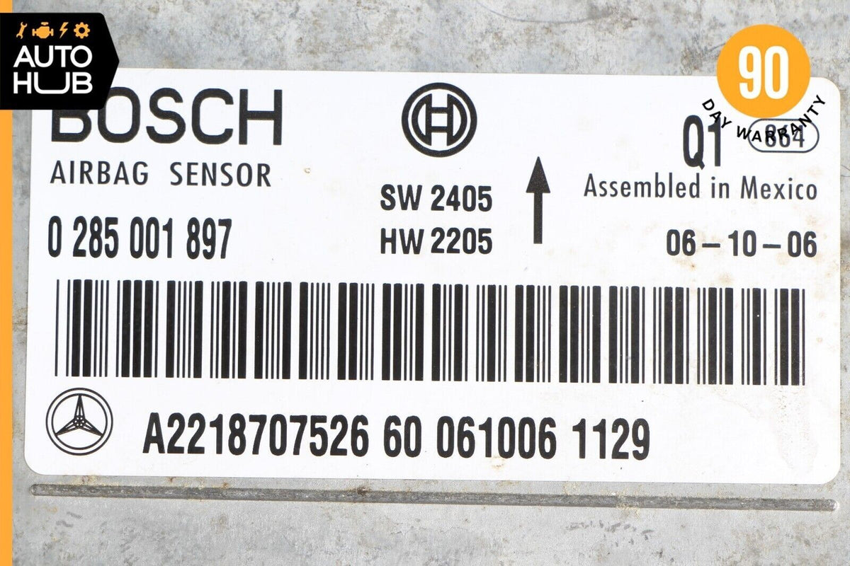 07-14 Mercedes W221 S550 CL550 Airbag Air Bag Sensor SRS Control Module OEM - photo 9