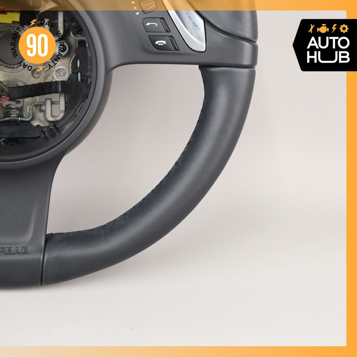 11-14 Porsche Cayenne 958 Steering Wheel w/ Paddle Shifters Black OEM - photo 4