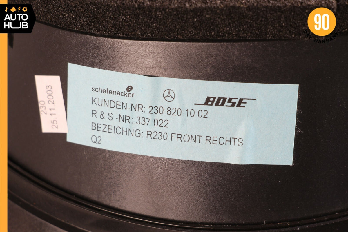 03-08 Mercedes R230 SL500 Door Audio Speaker Bose Right Passenger Side OEM 49k - photo 11