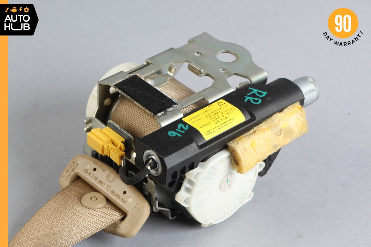 07-14 Mercedes W216 CL550 CL63 AMG Rear Right Passenger Seat Belt Beige OEM - photo 9