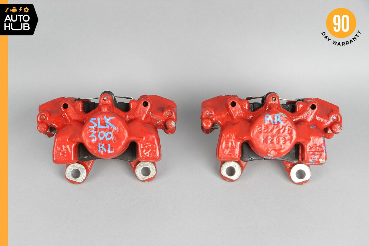 Mercedes R171 SLK300 SLK280 C230 Rear Brake Caliper Calipers Set Red OEM 57k - photo 1