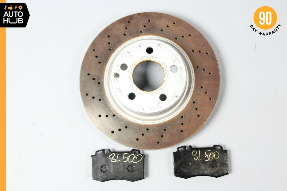 03-06 Mercedes R230 SL500 Front Brake Rotor Disc Set of 2 With Pads OEM - photo 6