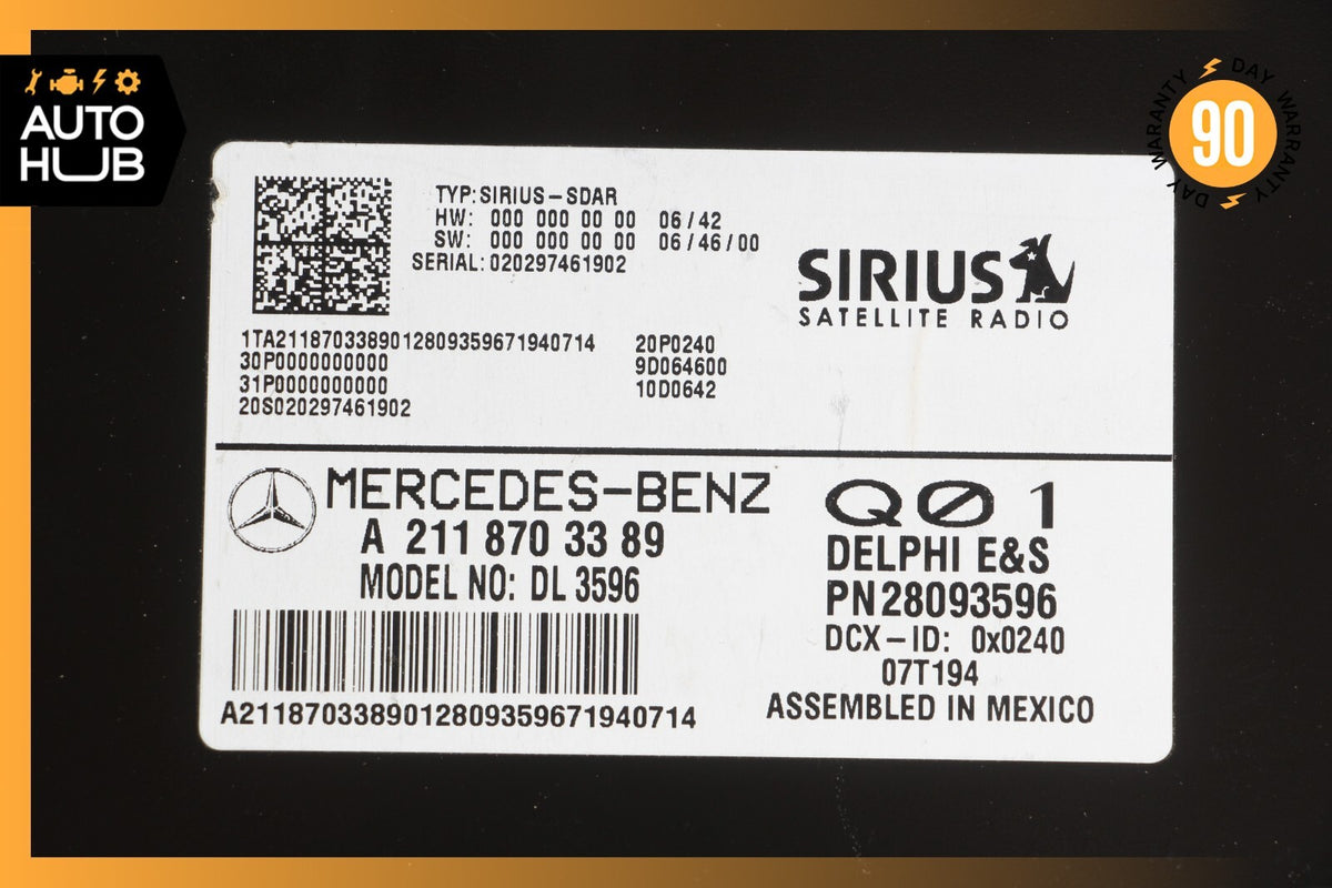03-09 Mercedes W211 E63 CLK350 Sirius Satellite Radio Receiver 2118703389 OEM - photo 11