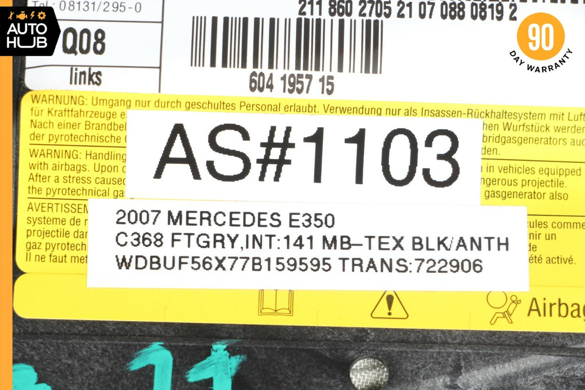 06-11 Mercedes W211 E350 CLS550 Front Left Driver Side Airbag Air Bag Black OEM - photo 12