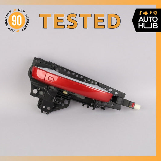 12-18 Audi C7 A6 S6 Rear Right Exterior Door Handle Red 4H0837886 OEM - photo 1