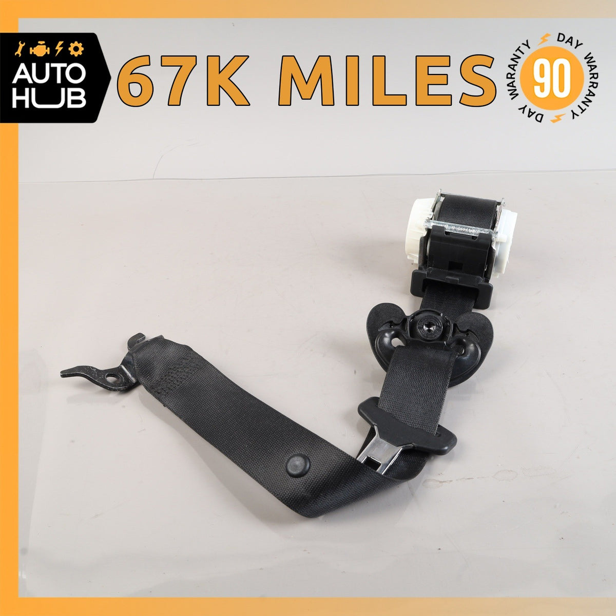 BMW E90 328i 335i Front Left Driver Side Seatbelt Seat Belt Black OEM 67k - photo 1