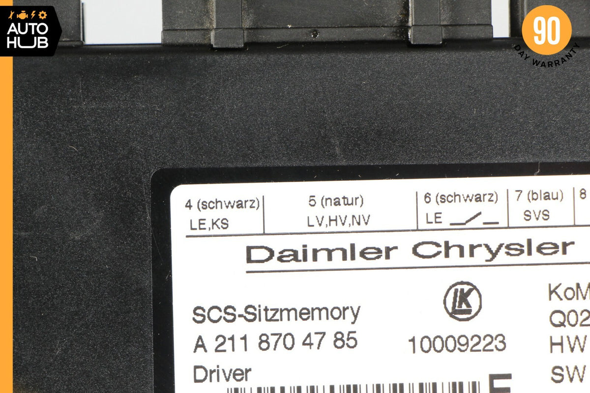 03-12 Mercedes W211 E350 CLS500 Seat Control Module Front Left 2118704785 OEM - photo 7