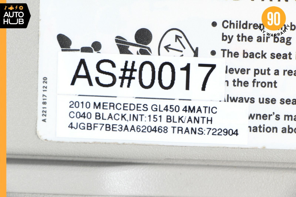 06-12 Mercedes X164 GL450 ML350 Sun Visor Sunvisor Front Left Side Gray OEM - photo 12