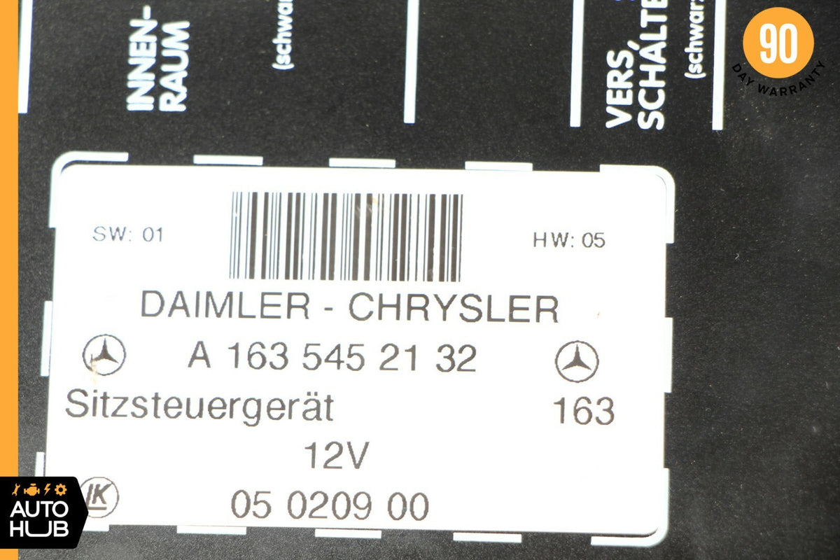 98-05 Mercedes W163 ML320 ML500 Seat Control Module Front Left Or Right OEM - photo 8