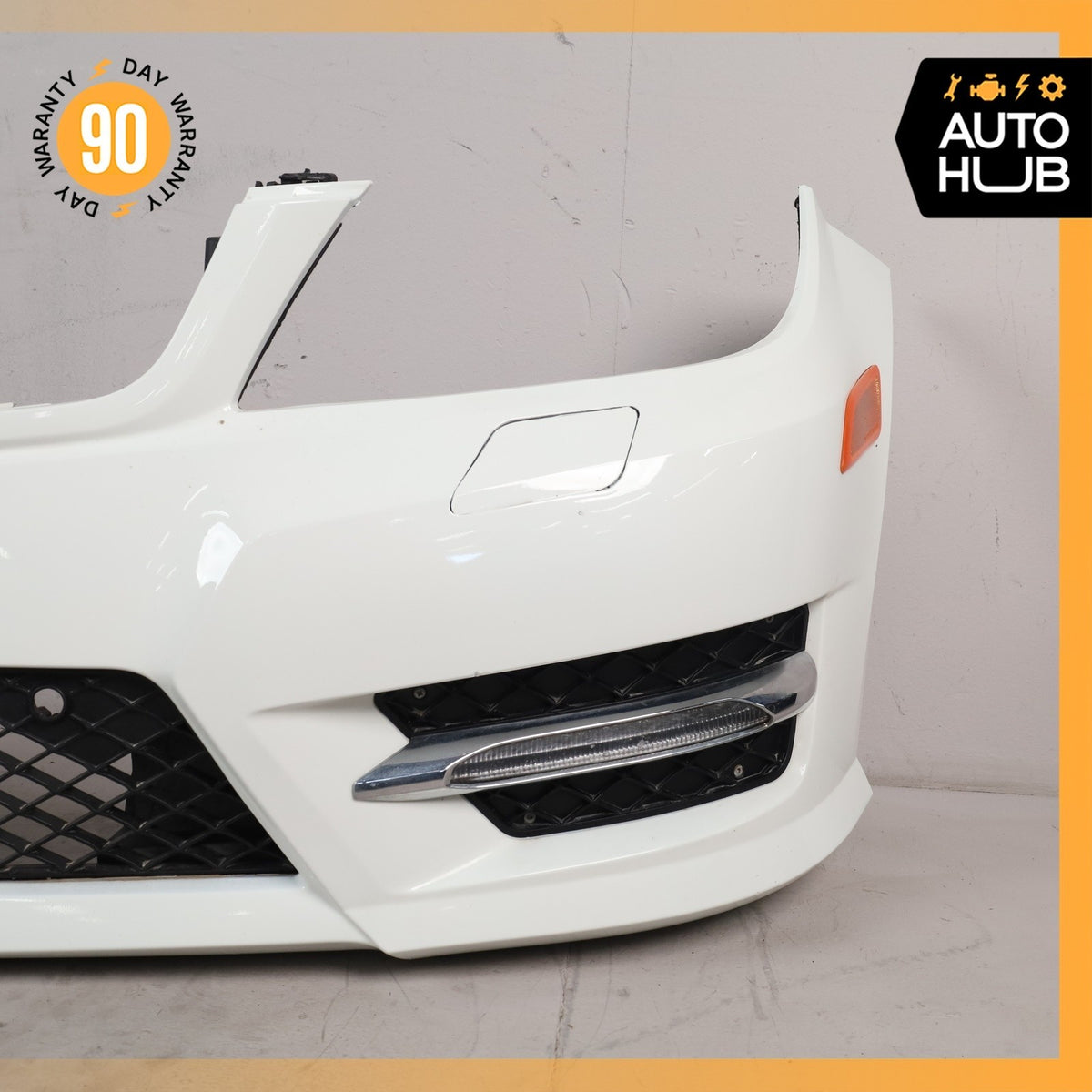12-14 Mercedes W204 C250 C300 AMG Sport Front Bumper Cover Assembly White OEM - photo 6