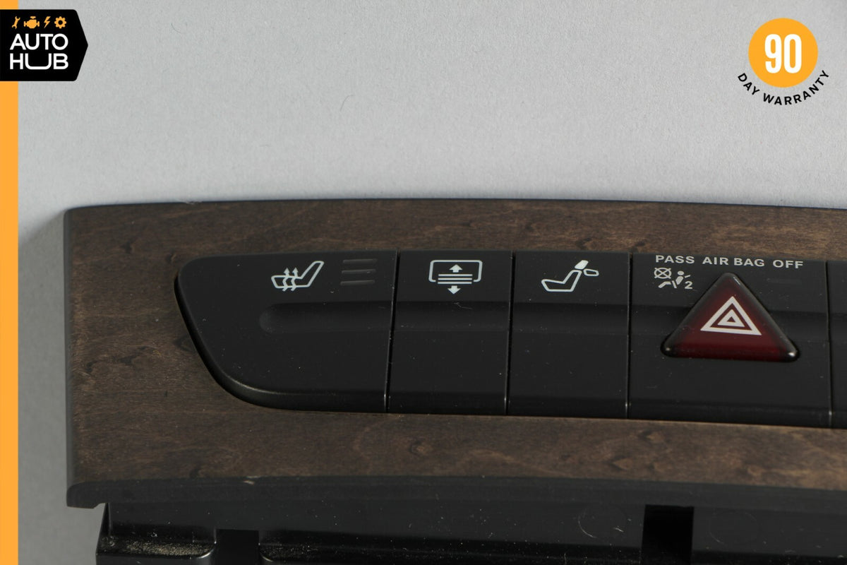07-09 Mercedes W211 E350 E550 Hazard Control Door Lock Switch Panel Wood OEM - photo 2