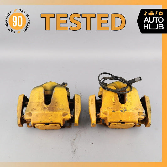 16-18 BMW F25 X4 M40i Rear Left & Right Brake Caliper Set Yellow OEM - photo 1