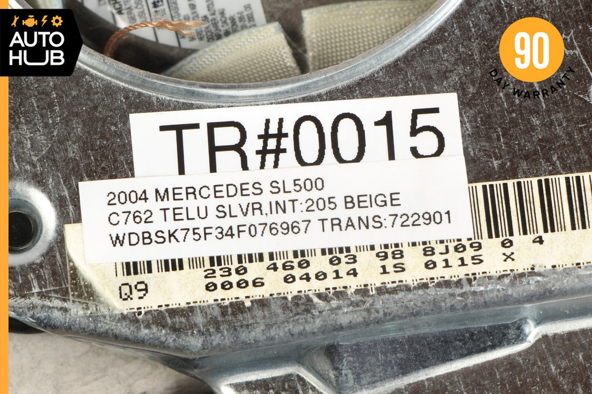 Mercedes R230 SL500 SL55 AMG CLK500 E350 Steering Wheel Airbag Air Bag Beige OEM - photo 12
