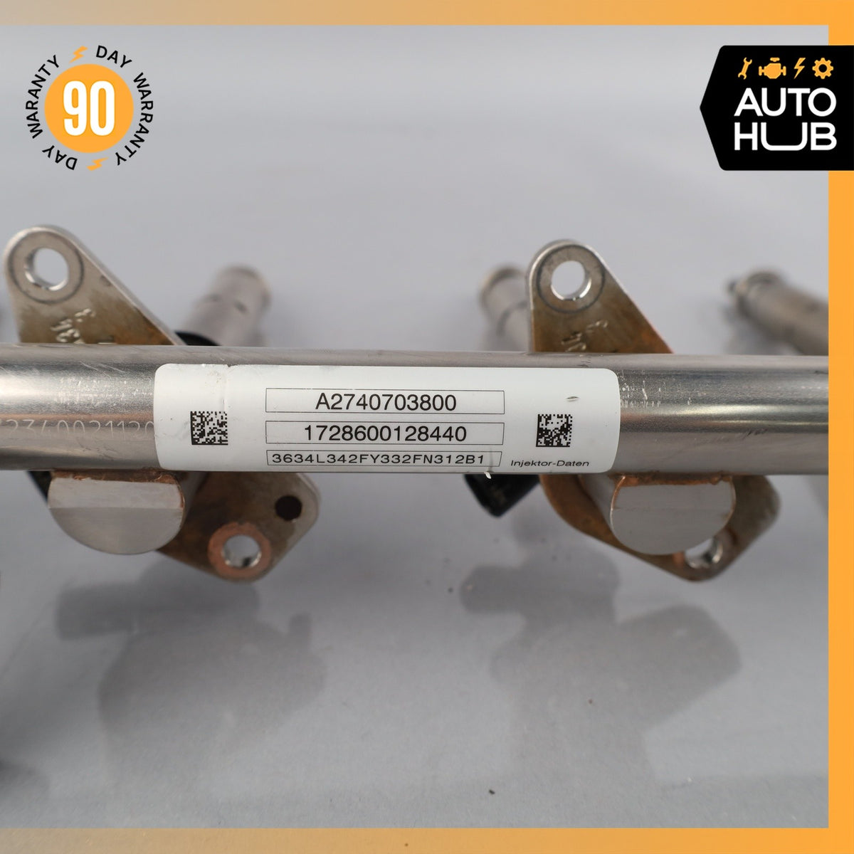 15-23 Mercedes W205 C63 AMG Right Side Fuel Rail Line w/ Injectors OEM 39k - photo 13