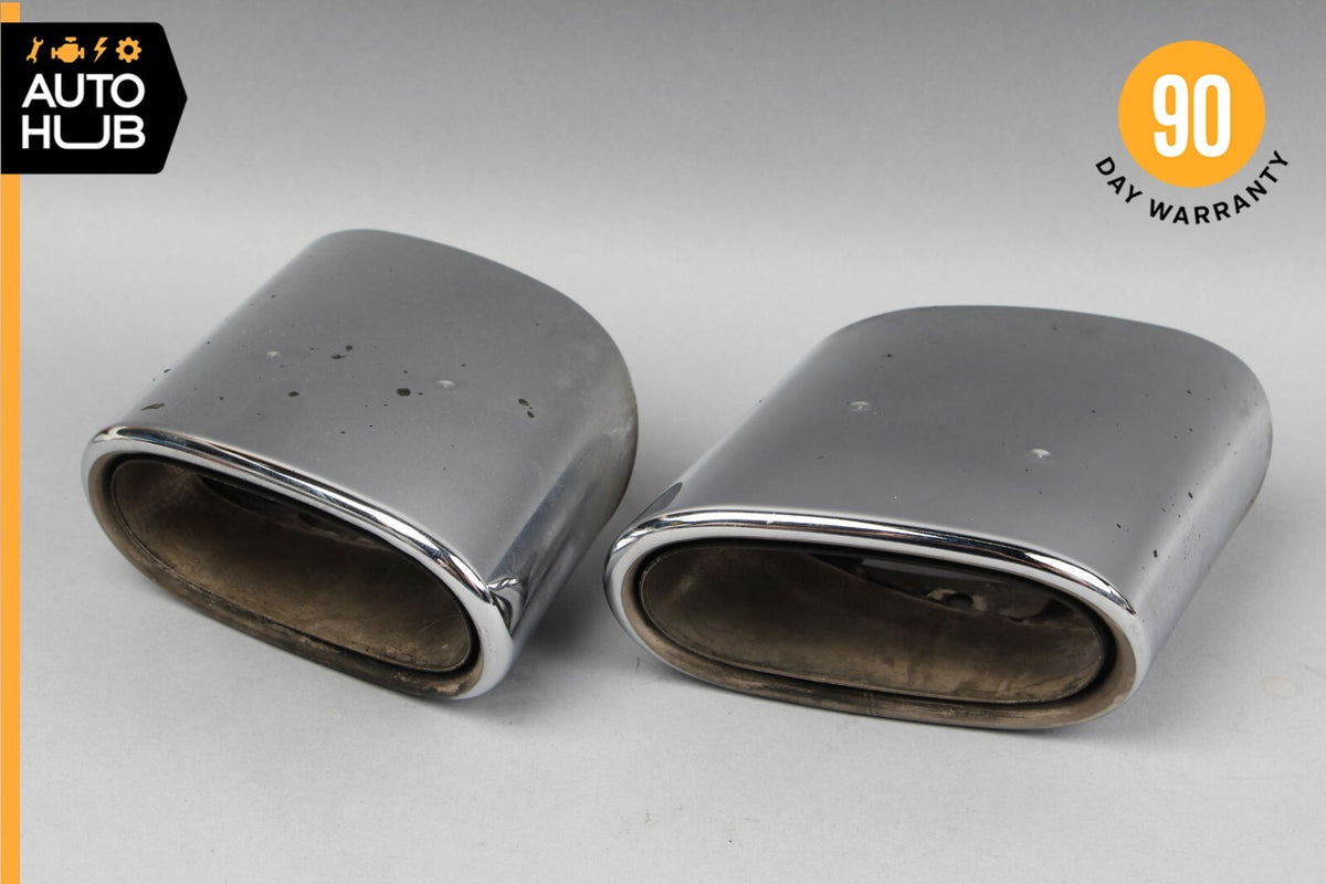 03-08 Mercedes R230 SL500 SL550 SL600 Exhaust Mufflers Muffler Tips Chrome OEM - photo 1