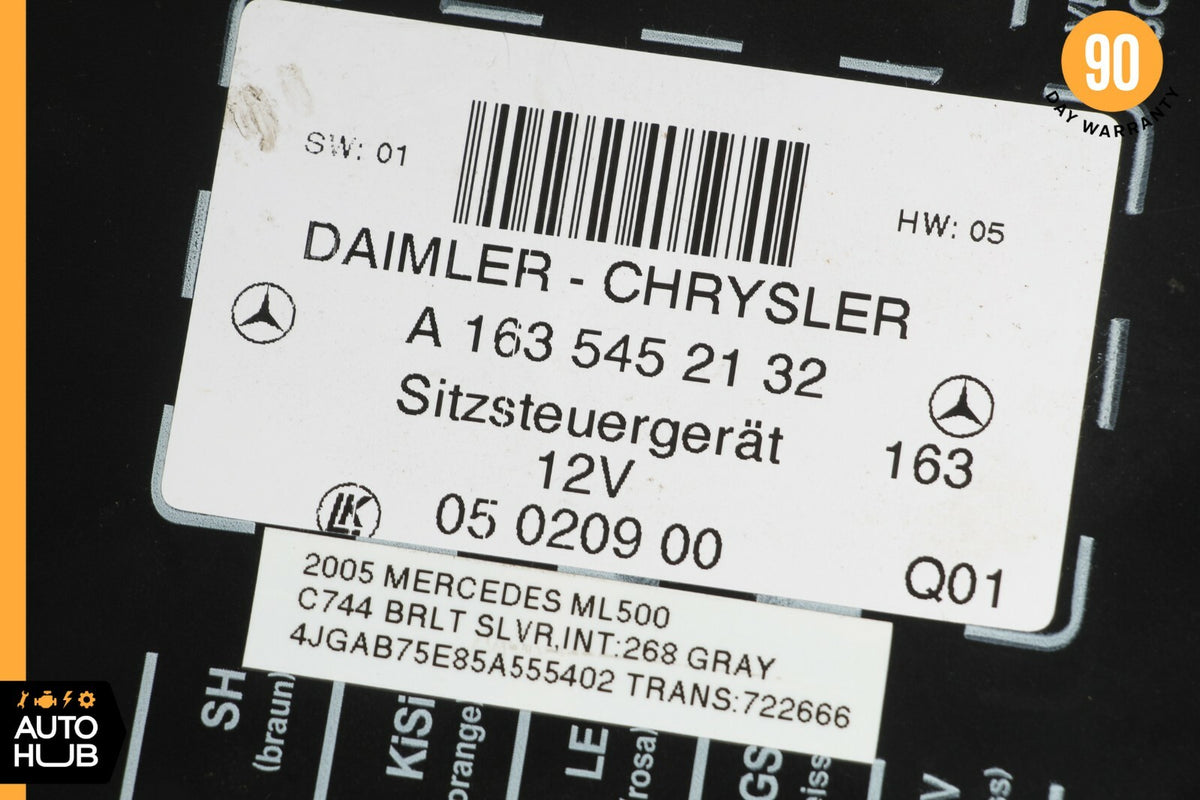 98-05 Mercedes W163 ML320 ML500 Seat Control Module Front Left Or Right OEM - photo 9