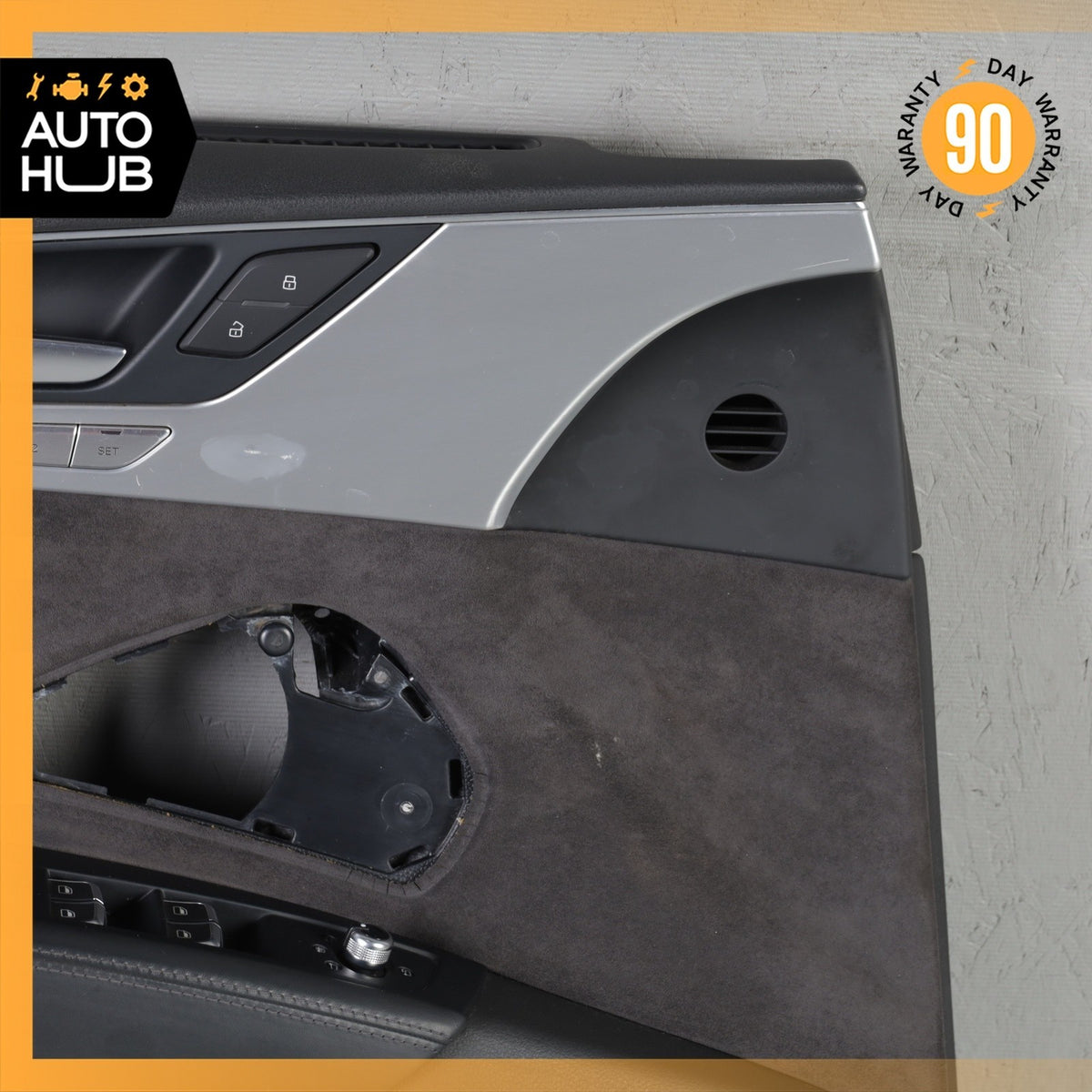 11-18 Audi D4 A8 S8 Front Left Driver Side Interior Door Panel Black Suede OEM - photo 2