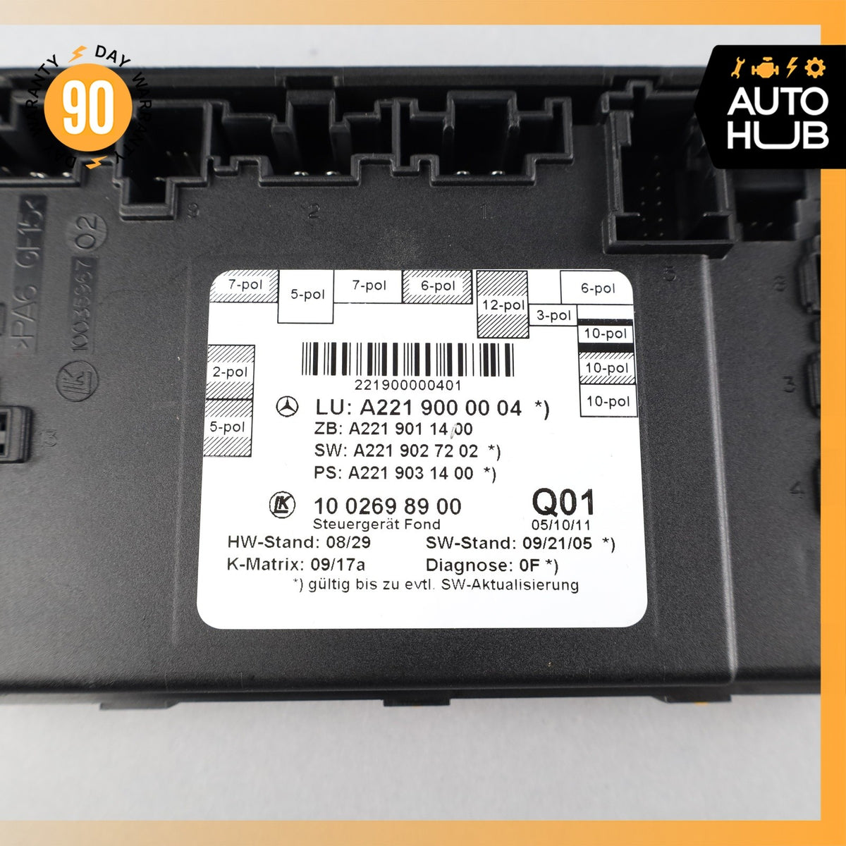 07-13 Mercedes W221 S600 S400 Rear Right or Left Side Door Control Module OEM - photo 8
