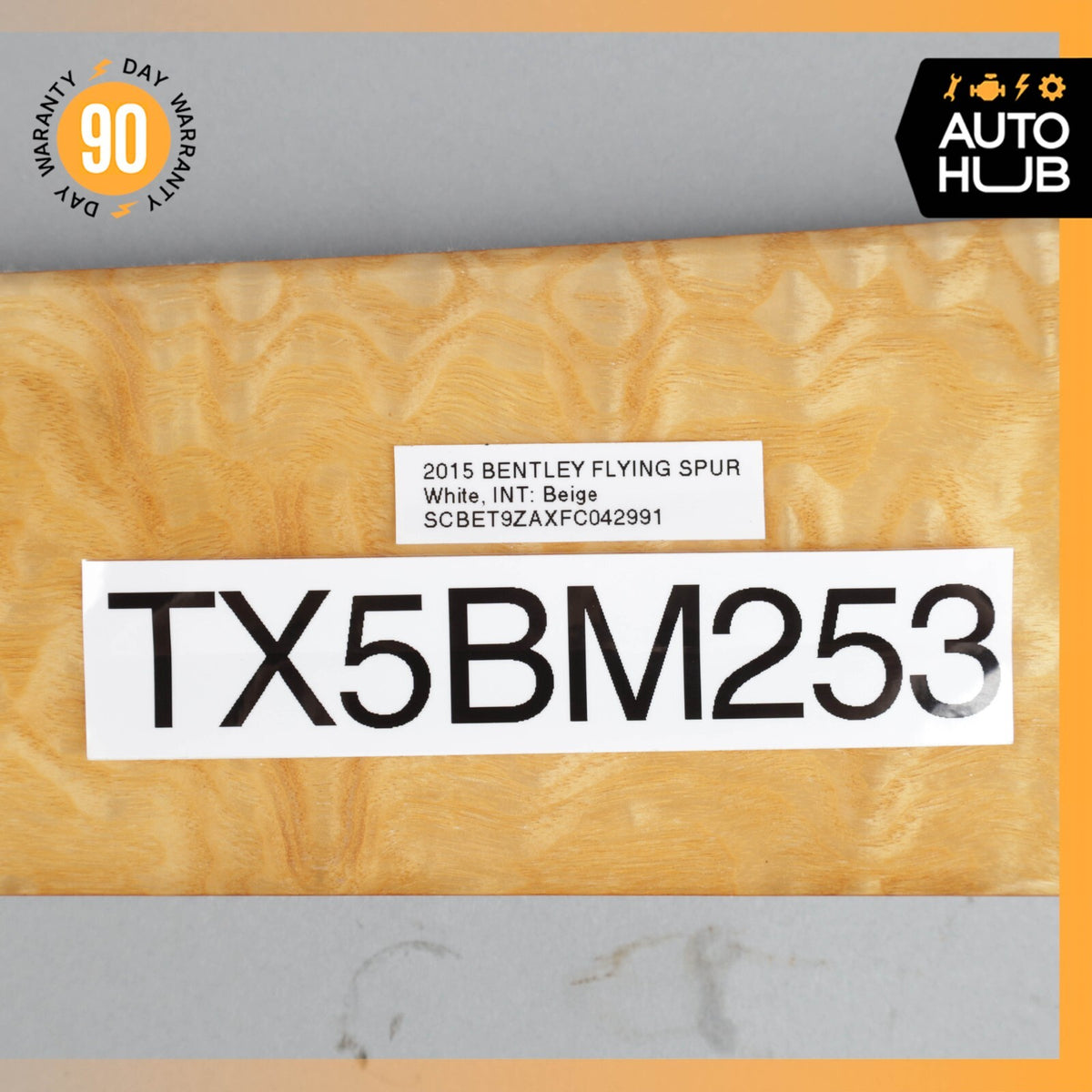 14-18 Bentley Flying Spur Sedan Front Right Side Door Panel Trim Panel Wood OEM - photo 14
