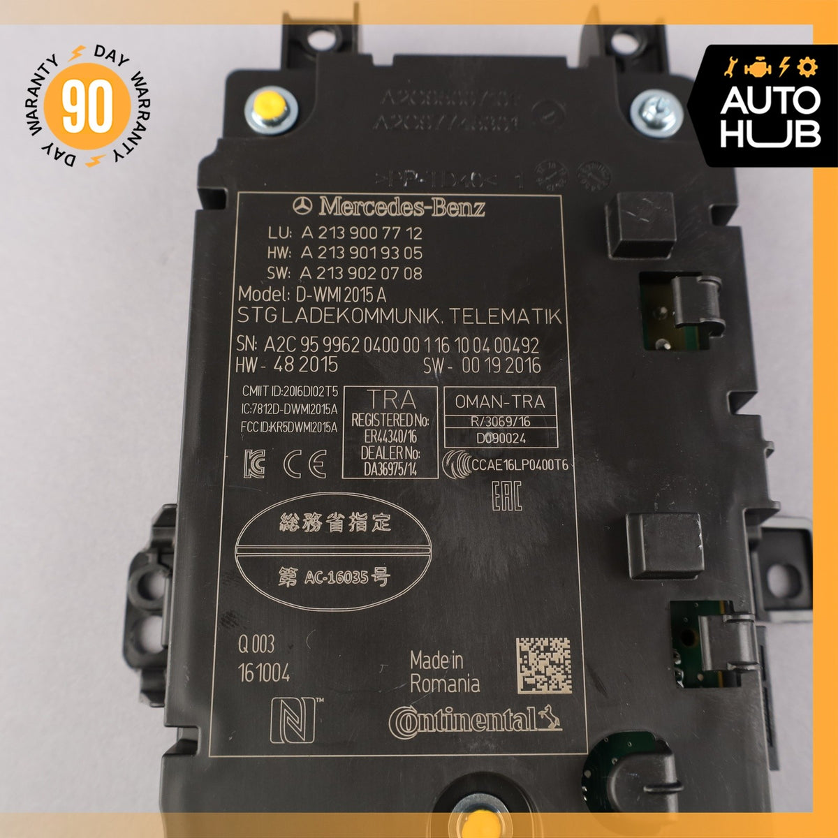 Mercedes W213 E300 Bluetooth Telematic Control Module 2139007712 OEM - photo 8