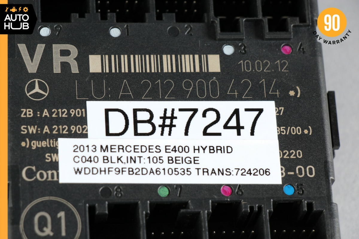 08-18 Mercedes W212 E400 C63 Front Right Side Door Control Module 2129004214 OEM - photo 9