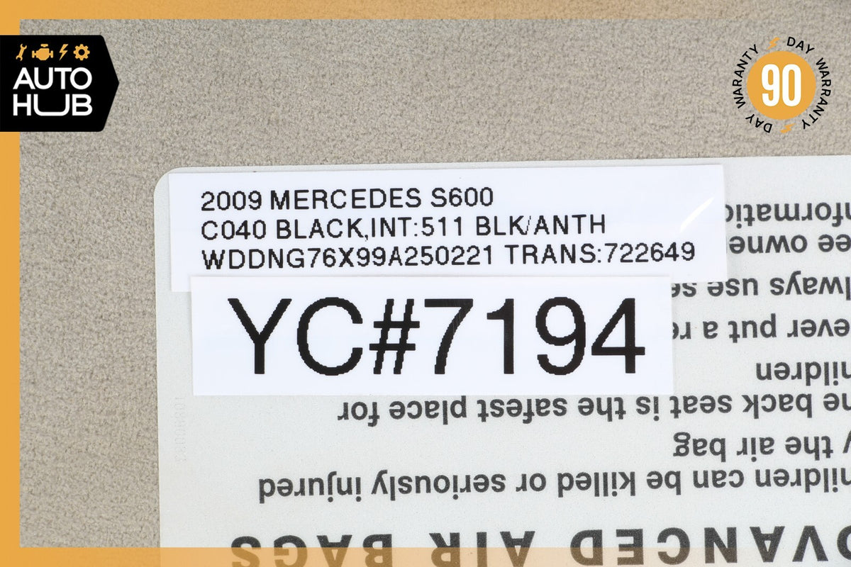 Mercedes W221 S600 CL550 Right Side Sun Visor Shade Sunvisor Gray Suede OEM - photo 12