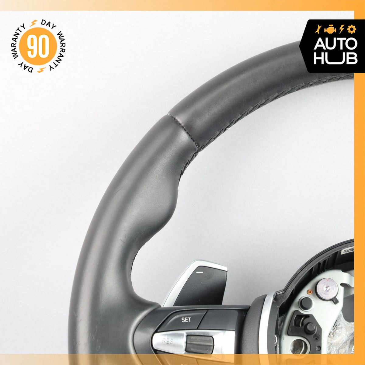 15-19 BMW F15 X5 X3 X6 M Sport Steering Wheel Leather Black OEM 69k - photo 3