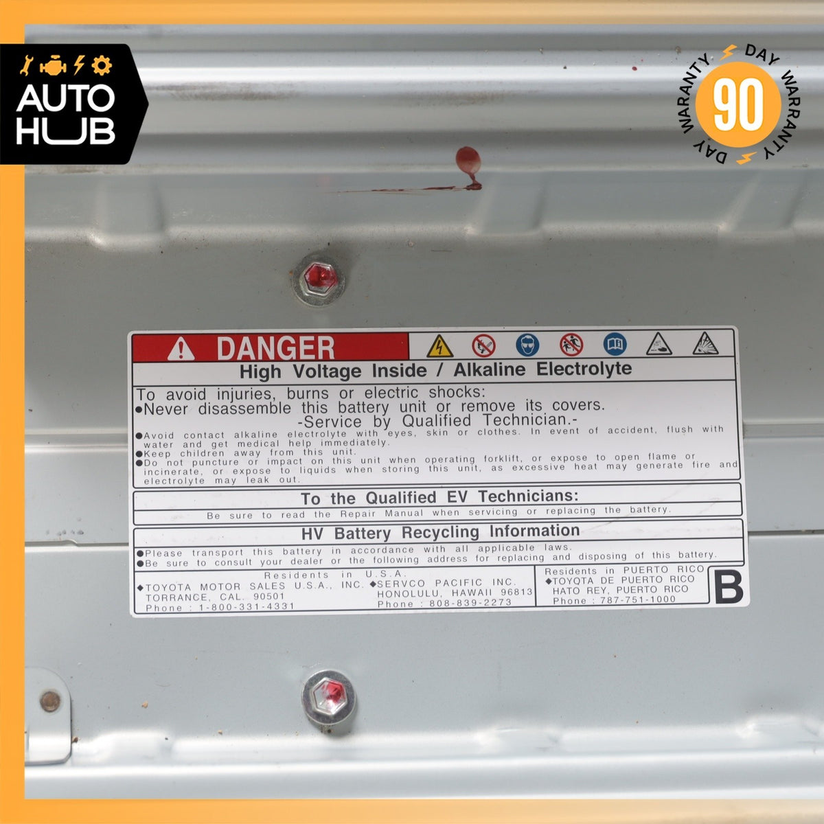 06-07 Lexus XU30 RX400H / Highlander 3.3L Hybrid Engine High Voltage Battery OEM - photo 8