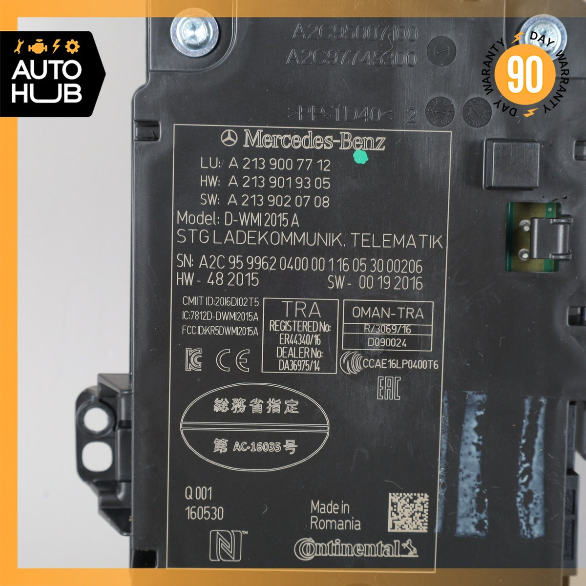 Mercedes W213 E300 Bluetooth Telematic Control Module 2139007712 OEM - photo 6