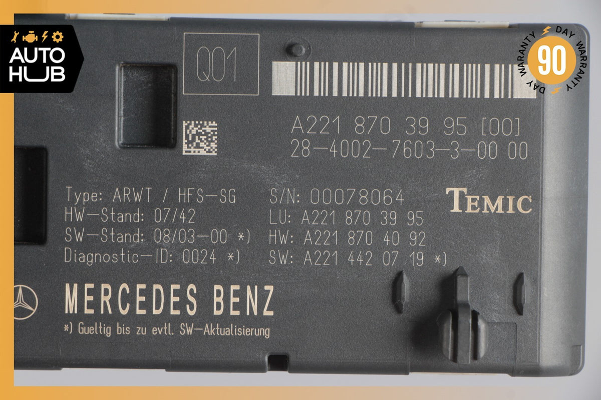 07-14 Mercedes W221 S550 S400 CL550 Trunk Release Remote Open Close Module OEM - photo 9