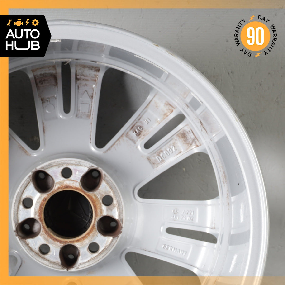 Mercedes W221 S400 S550 CL550 8.5 x 18 18" Wheel Rim Silver 2214017402 OEM - photo 14