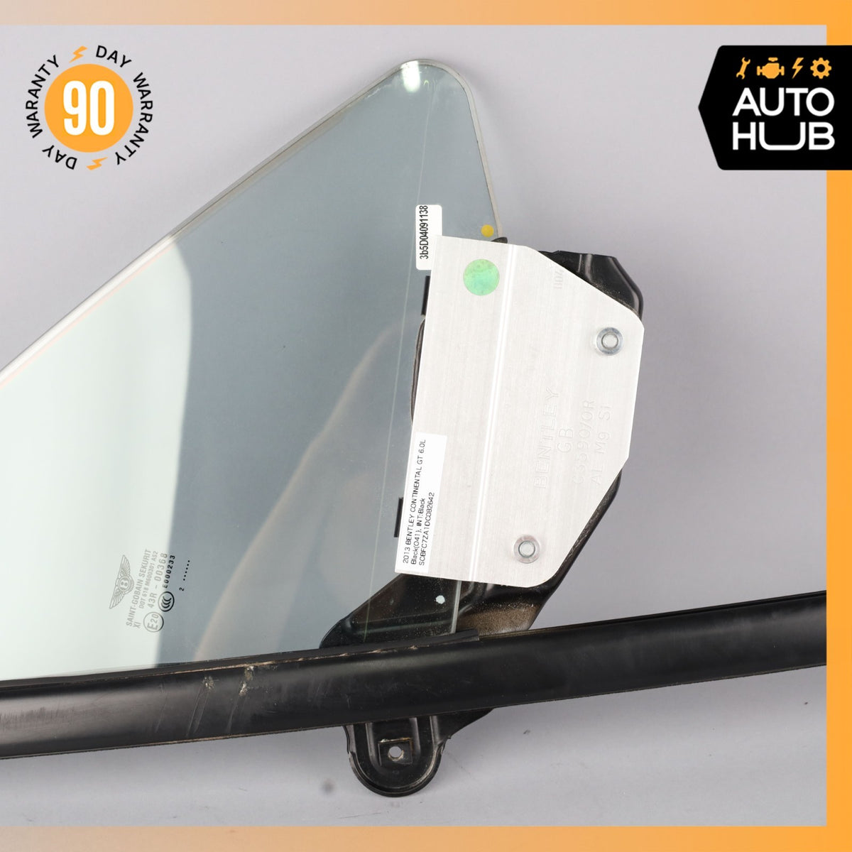 03-17 Bentley Continental GT Front Right Side Door Vent Window Glass OEM 30k - photo 5