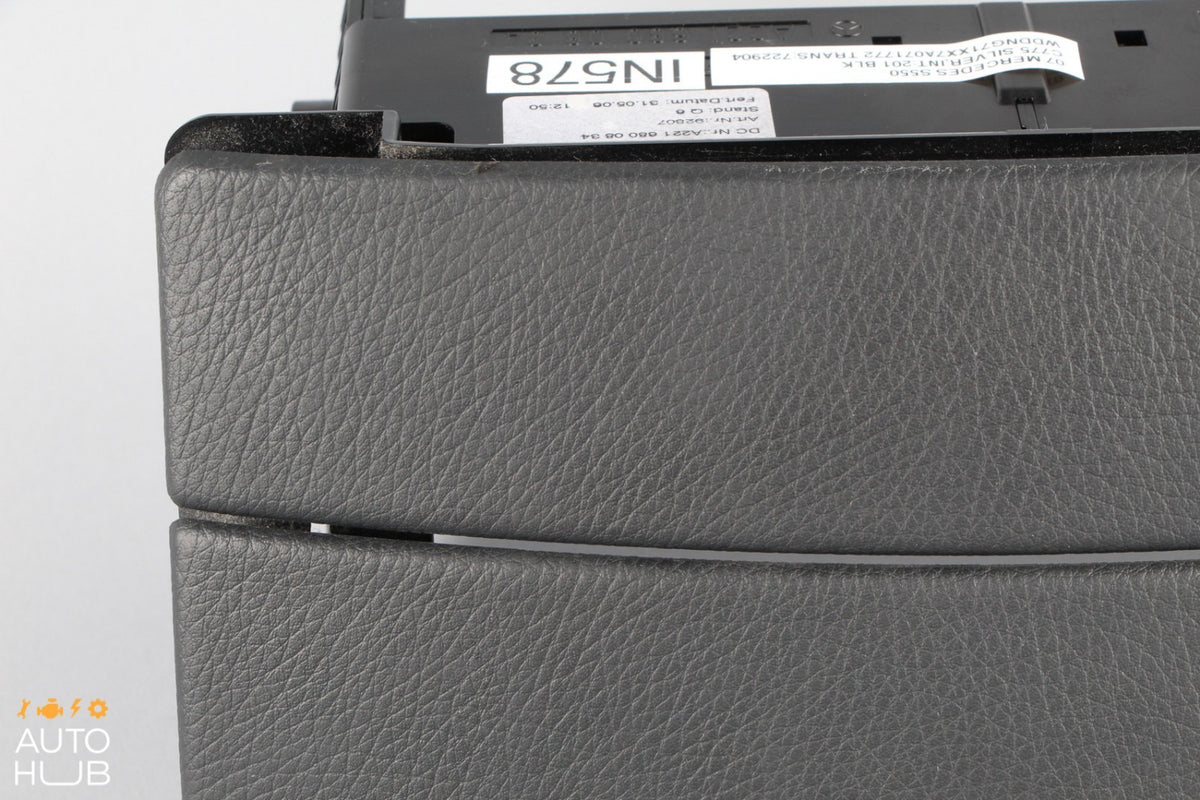 07-09 Mercedes W221 S550 S450 Center Console Dashboard CD Player Cover Black OEM - photo 3