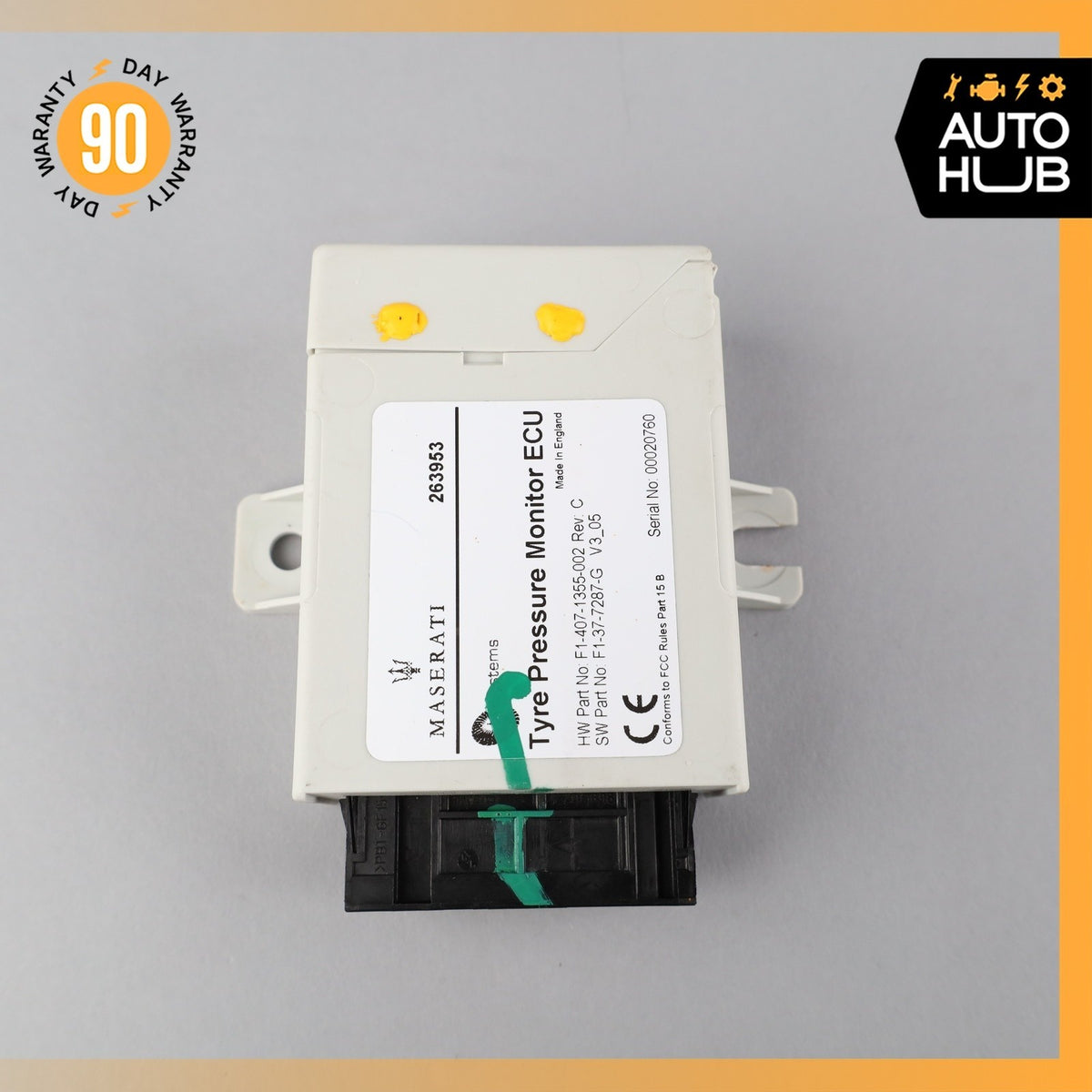 08-16 Maserati Quattroporte M139 Tire Pressure Monitor Module 263953 OEM 51k - photo 7