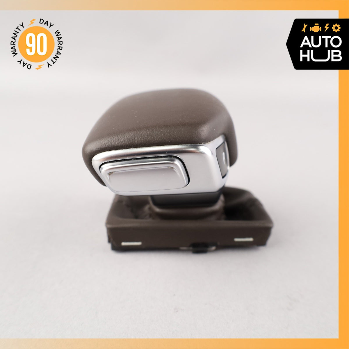 17-19 Audi 4M Q7 Gear Shift Shifter Knob Boot Cover Brown OEM 87k - photo 5