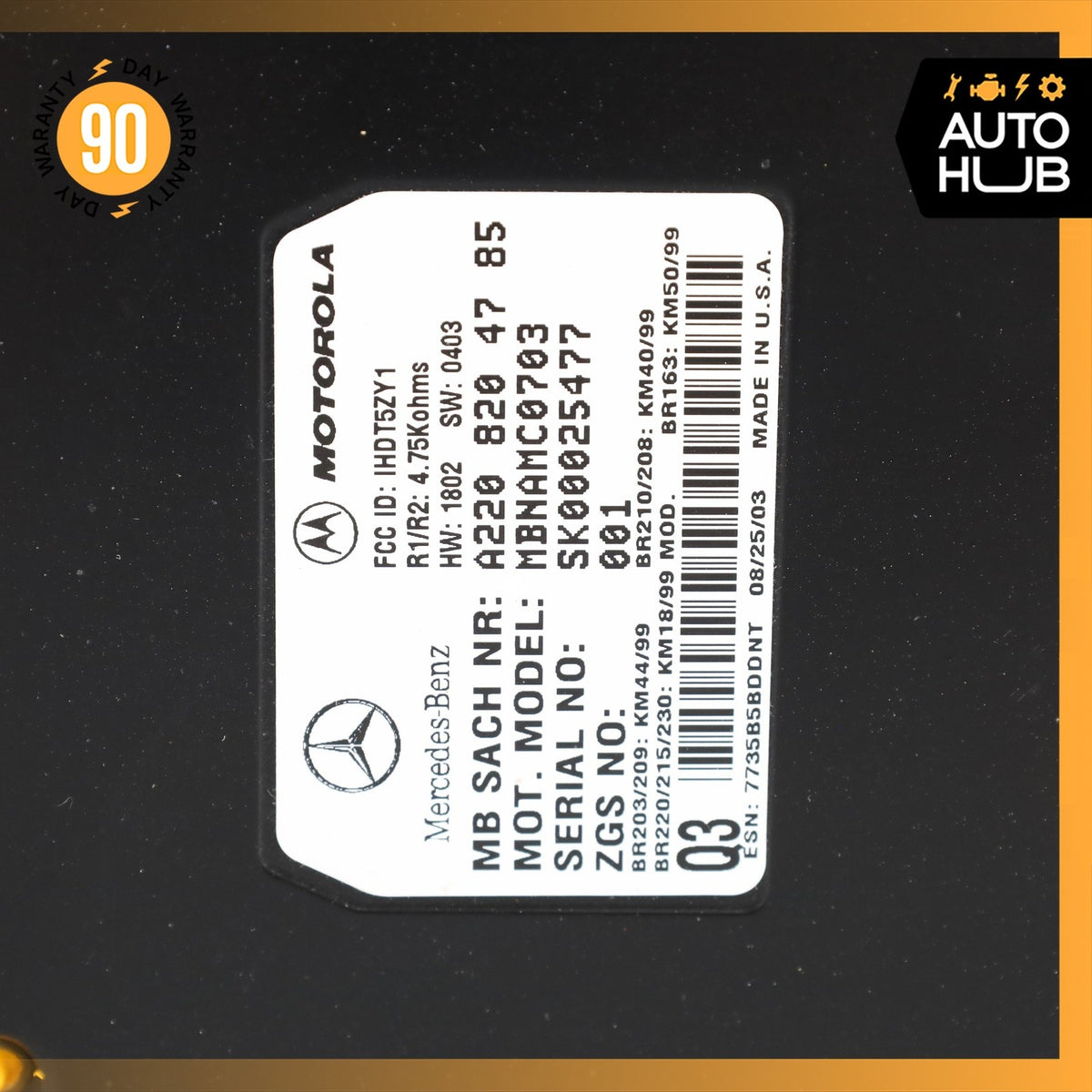 00-06 Mercedes W163 ML350 SL500 Voice Command Control Module 2208204785 OEM - photo 10