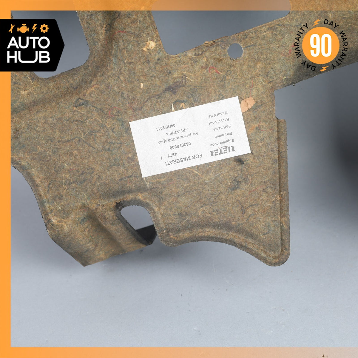 08-19 Maserati GranTurismo M145 Dashboard Soudproofing Foam Panel Left Side OEM - photo 10