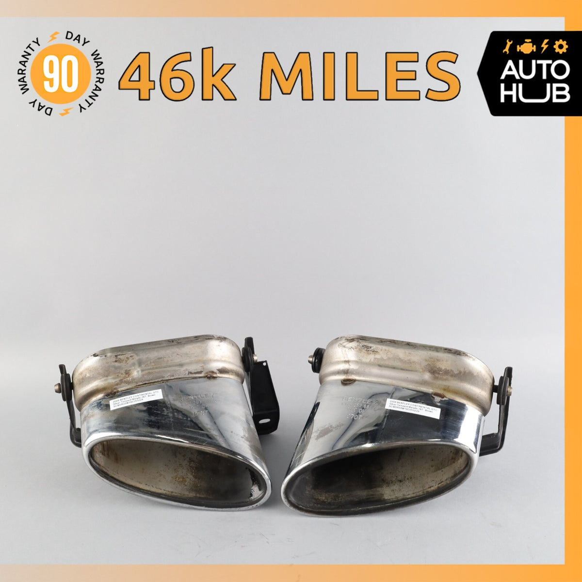 Bentley Continental GTC GT Exhaust Muffler Tips Left and Right Set OEM 46k - photo 1