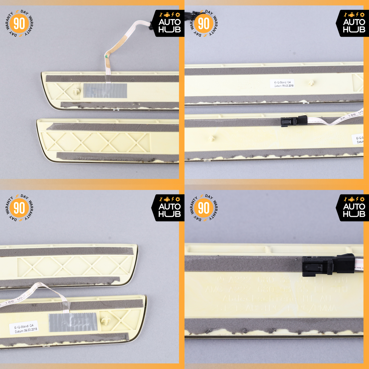 Mercedes W222 S450 S600 Front & Rear Illuminated Door Step Sill Panel Set OEM - photo 22