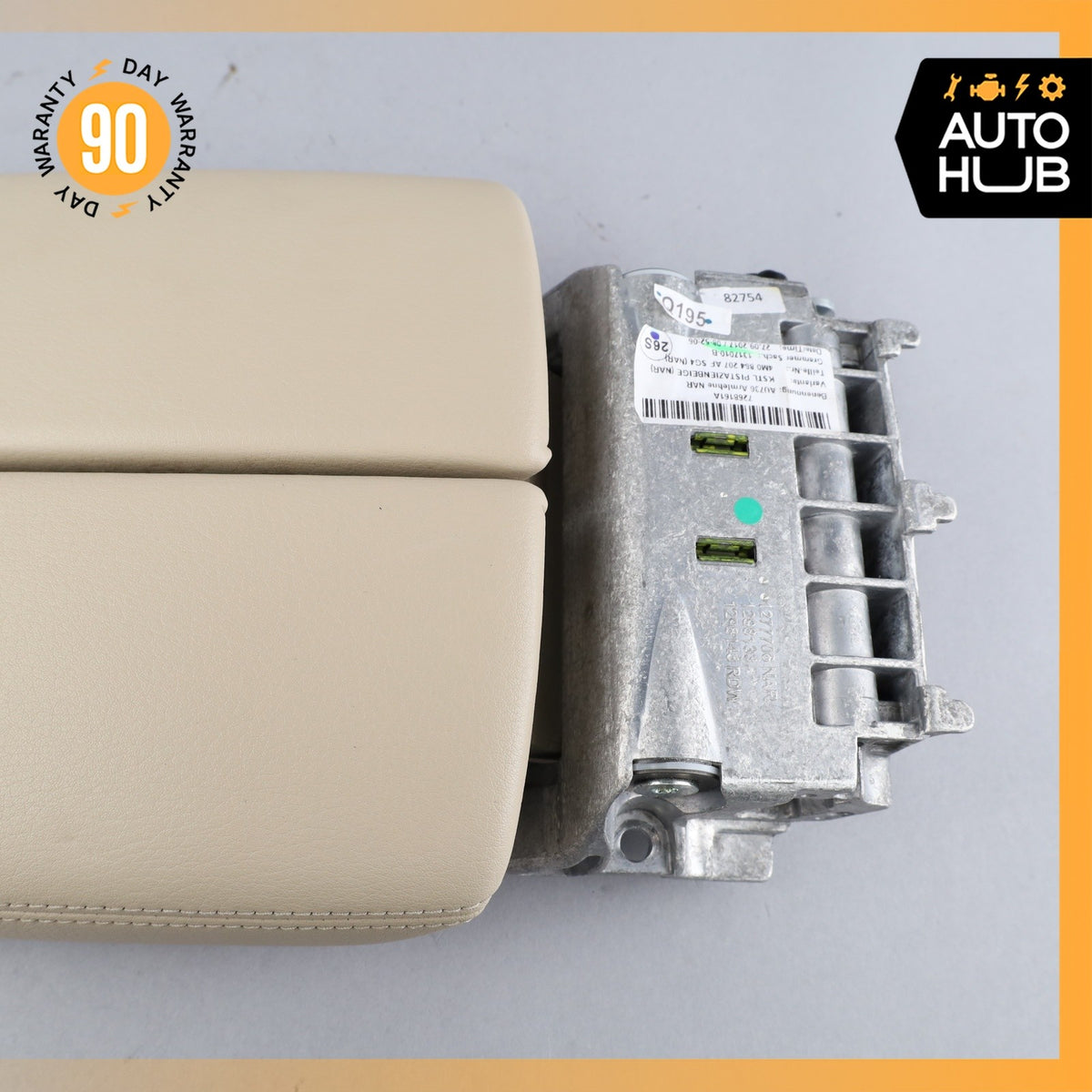 17-19 Audi 4M Q7 Front Center Console Armrest Arm Rest Beige OEM 87k - photo 9